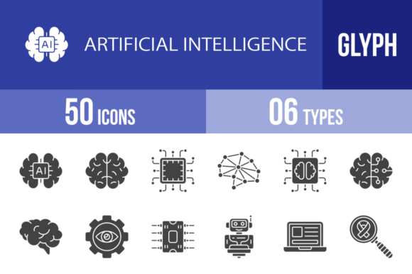 50 Artificial Intelligence Glyph Icons: The Ultimate Design Toolkit