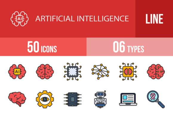 50 Artificial Intelligence Line Icons: Your Toolkit for a Smarter Brand