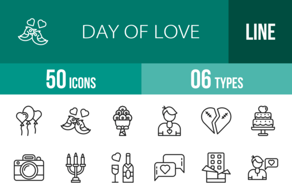 50 Day of Love Line Icons: A Complete Creative Toolkit