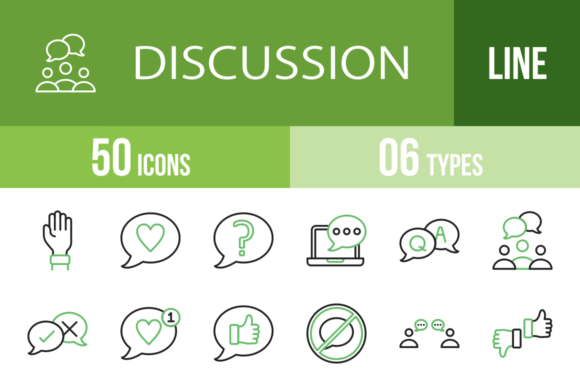 50 Discussion Green & Black Icons: The Ultimate Design Asset