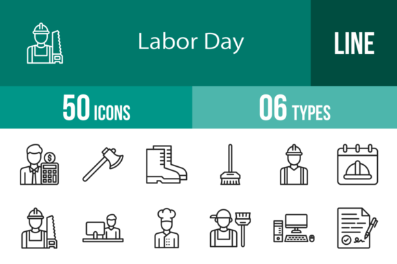 50 Labor Day Line Icons: Essential Design Assets