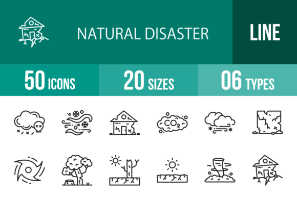 50 Natural Disaster Line Icons: A Complete Visual Toolkit