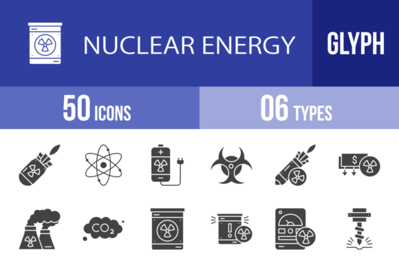 50 Nuclear Energy Glyph Icons: Essential Visuals for Modern Projects