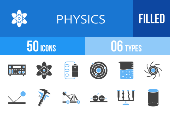 50 Physics Blue & Black Icons: A Complete Visual Toolkit