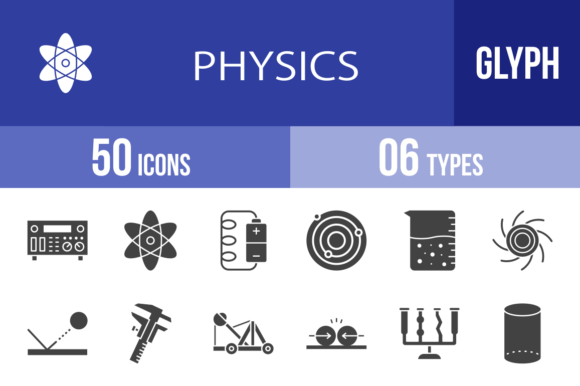 50 Physics Glyph Icons: A Visual Toolkit for Modern Design
