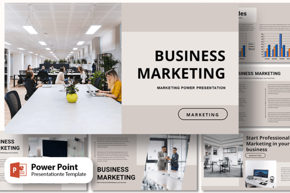 Business Marketing - PowerPoint Template: Streamline Your Presentations