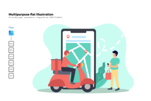Flat Illustration Pickup: Your Go-To Vector Template