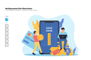 Modernize Your Brand with Flat Illustration Mobile Banking